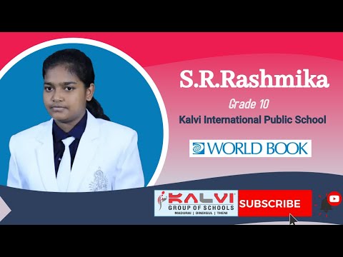 Kalvi Schools S R Rashmika - Grade 10  | Robots at Play  - World Book