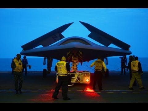 X-47B Unmanned Aircraft First Carrier Ops 14 May 2013