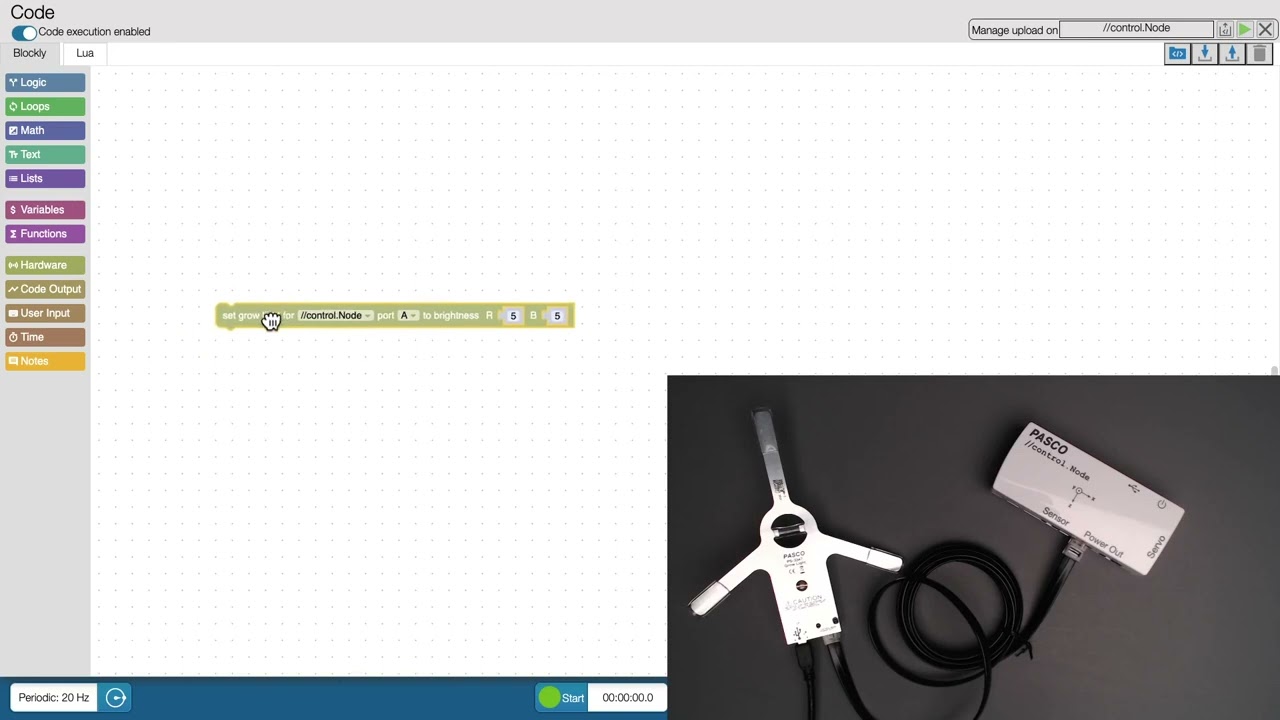 Control the Grow Light with Code (SPARKvue 4)