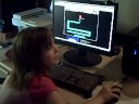 my little girl doing the scary maze