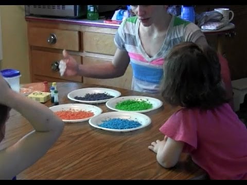 how to dye rice for sensory table