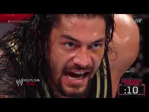 Roman Reigns Braun Strowman Seth Rollins Finn Bálor John Cena Elias Miz elimination chamber match