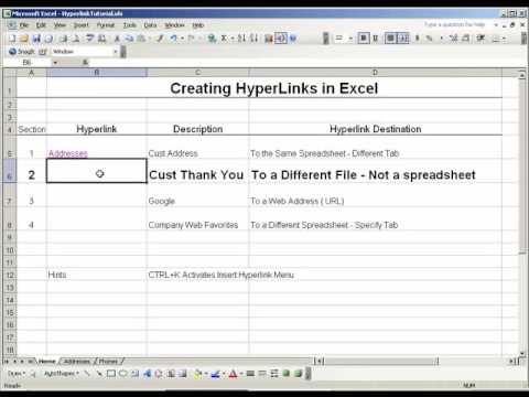 how to create hyperlink in excel