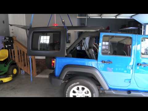 How to Install your Jeep Wrangler 4 door Hard Top Simple Hoist System