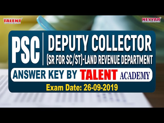 Kerala PSC Exam (26-09-2019) Deputy Collector 