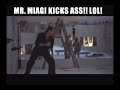 (KARATE KID) MR. MIAGI KICKS ASS!! LOL!