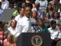 President Barack Obama speaks at Macomb Community College