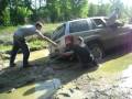 my k5 pulling out a stuck grand cherokee in covington pike bottoms