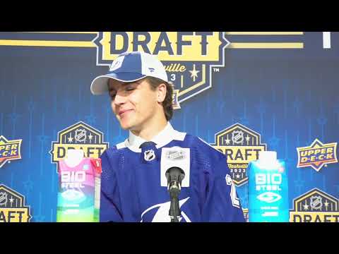 2023 NHL Draft : Ethan Gauthier's reaction after being drafted by Tampa Bay