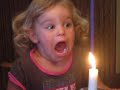Hilarious Little Girl Blowing out Candle. kaylee funny