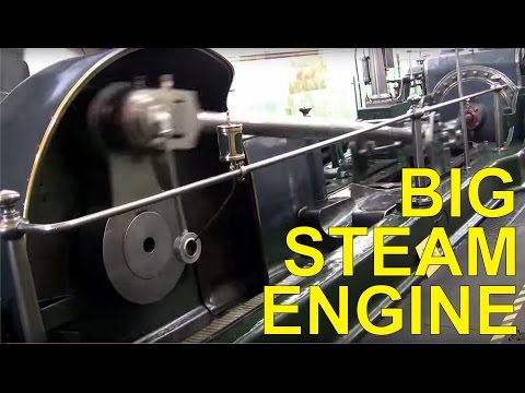 steam - Tandem compound textile mill engine at Queen Street Mill Textile Museum in Burnley, Lancashire, UK.