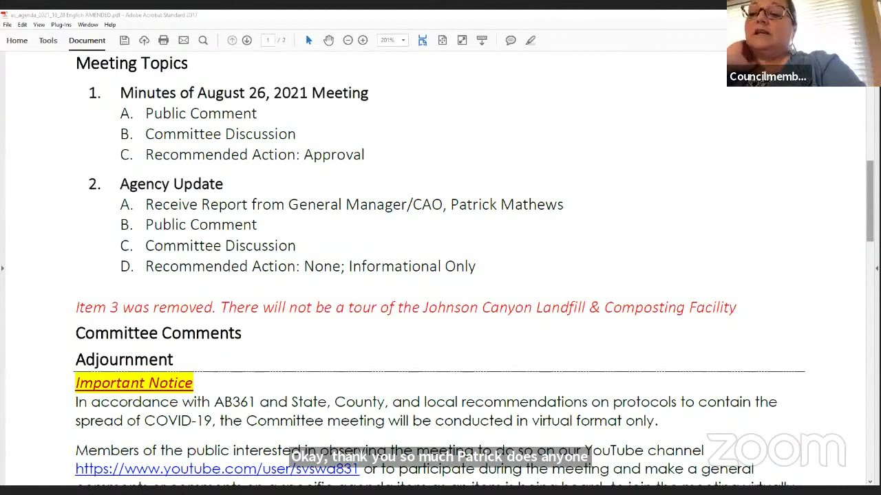 Advisory Committee Meeting 10.28.21