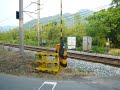 A monkey rock railroad crossing　猿岩踏切