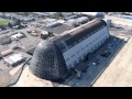 Moffett Field Hangar One Aerial 360 of Stripping from Helicopter