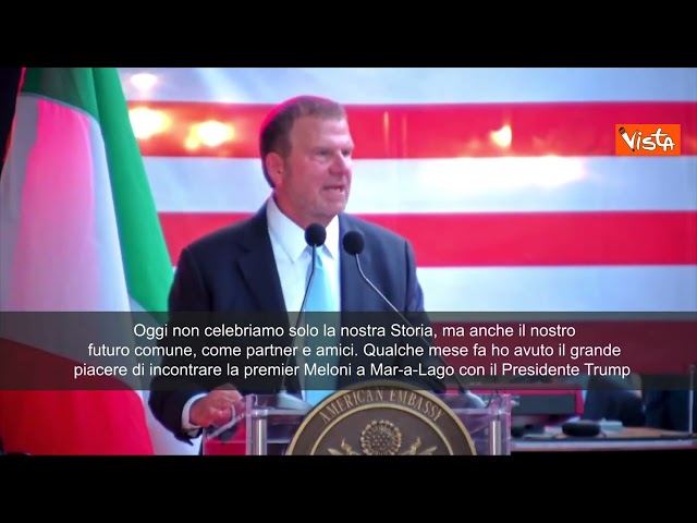 L'Ambasciatore Usa Fertitta: Italia Paese fortunato ad avere una grande leader come Meloni