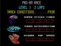 i'm still in the early stages on code testing for this game, the first batch i actually tried was earlier today, meaning all these codes were done up and recorded on september 8, 2007. i also figured out a code that makes it for you can't move at all when you push the gas, but since it's kind of hard to see it's actual affect i didn't bother recording it. part 1 1. invisible red car (the car in which you drive), makes it a little mroe difficult to pick items up as well as navigate obsticles. 2. purple item select screen part 2 1. faster driving part 3 1. slower driving (probably impossible to win) part 4 & 5 1. crash 2. freeze part 6 1. odd stop and back to start part 7 1. graphics messed up but playable part 8 1. section of mini map highlighted for unknown reason, seems to do it on each mini map. part 9 1. odd music 2. off road... (start the race and end up somewhere where you can't move... can see other racers really far out on minimap) part 10 1. glitched sprite layer part 11 1. glitched track, hard to navigate in some areas (track 4 in video)