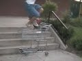 Oren eats the ground trying to ollie over shopping cart
