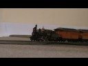 American old time loco 4-4-0 UP pulling five coaches