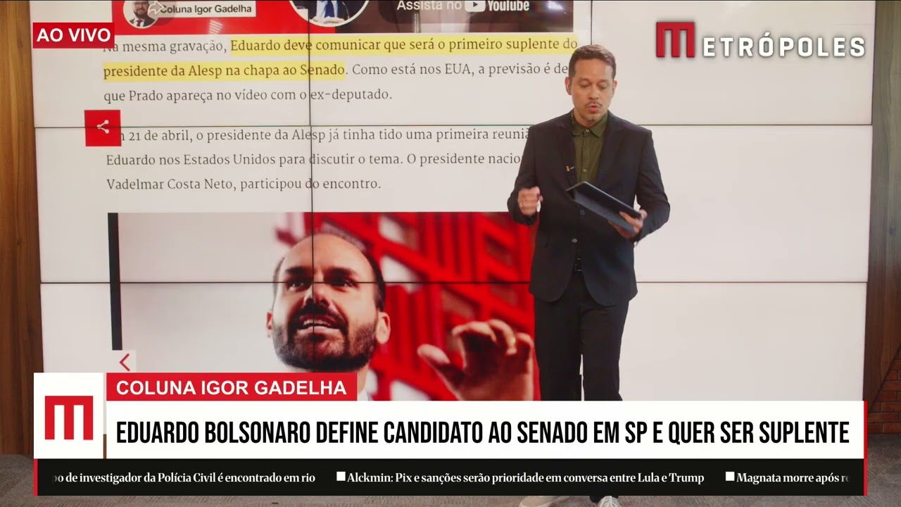 Eduardo Bolsonaro define candidato ao Senado em SP e quer ser suplente