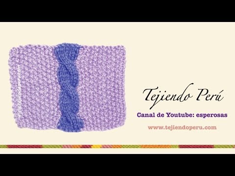 Como tejer una trenza u ocho sobre base en otro color de lana