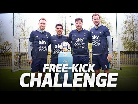Video: FREE-KICK CHALLENGE | KANE & ERIKSEN V MAURICIO & JESUS | #PassOnPlastic