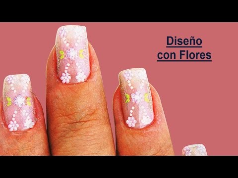 manicure flores - Manicure, Decoraciones de Uñas, Decorados de Uñas, Como Decorar Uñas con Flores Juveniles paso a paso, muestra como realizarlo en tu propia casa. http://tint...