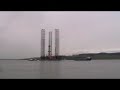 ENSCO-100 jack up rig coming up to berth, Dundee