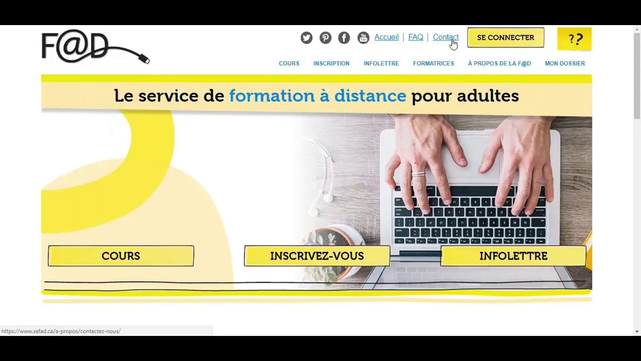 Comment s'inscrire - Apprentissage en ligne