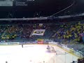 Fans singing in EEC tour hockey game HC Davos - Oulun Kärpät