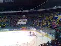 Fans singing in EEC tour hockey game HC Davos - Oulun Kärpät