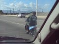 Paul Marrero of container storage hawaii goes where no man on a moped is suppose to go, on the airport viaduct freeway. he's had his ups and downs with this moped, won some races and lost some, back and forth to quik fix, but moments like this he will cherish for the rest of his life. Paul and his spa blue baby 4 life !!!