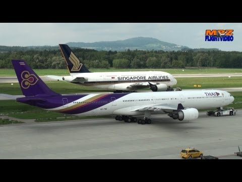 ✈ Thai A340-600 - Edelweiss A330 - United Air Boeing 767 - Airliners.net Meet 2012 - SIA A380