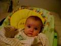 London plays with her blankie