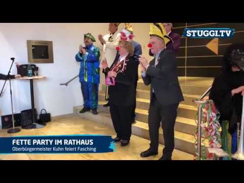 OB Fritz Kuhn feiert Fasching im Rathaus