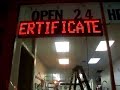 Radio jingle, extended commercial with neon sign Radio jingle, extended commercial with neon sign
