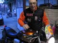Bubi testing drilled pipe on 3in1 triumph exhaust