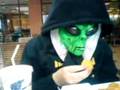 An alien gose to McDonalds
