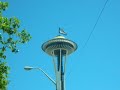 SUB POP Records Flag atop Seattle Space Needle
