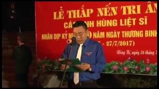 Thắp nến tri ân anh hùng liệt sỹ nhân kỷ niệm 70 năm ngày thương binh liệt sỹ