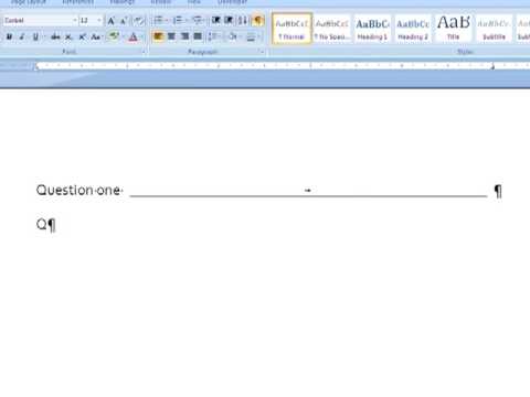 how to create lines in word