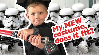 3-year old tries on Darth Vader Costume for Halloween 2020