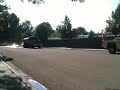 Black oil on new gravel streets