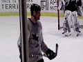 Jody Shelley and Ryan Clowe shoot slo-mo on Brian Boucher