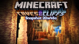 Dripstone, Infinite Lava, Powder Snow & More! • Minecraft 1.17 Caves & Cliffs Snapshot 20w48a