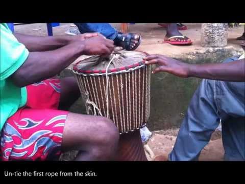 how to reskin a djembe