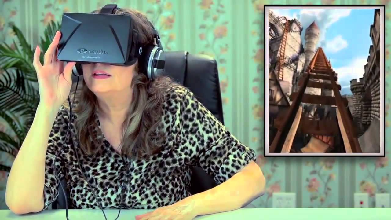 Реакция стариков на шлем виртуальной реальности Oculus Rift