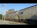 Click here to watch this video NS 8965 Leads Loaded Grain Train In Moline, IL