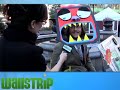 julie scares the unsuspecting citizens of new york.