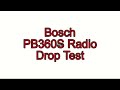 Bosch reps throwing a PB360 radio off of a platform www.tool-rank.com