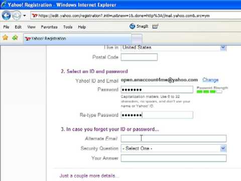 how to open a yahoo email account